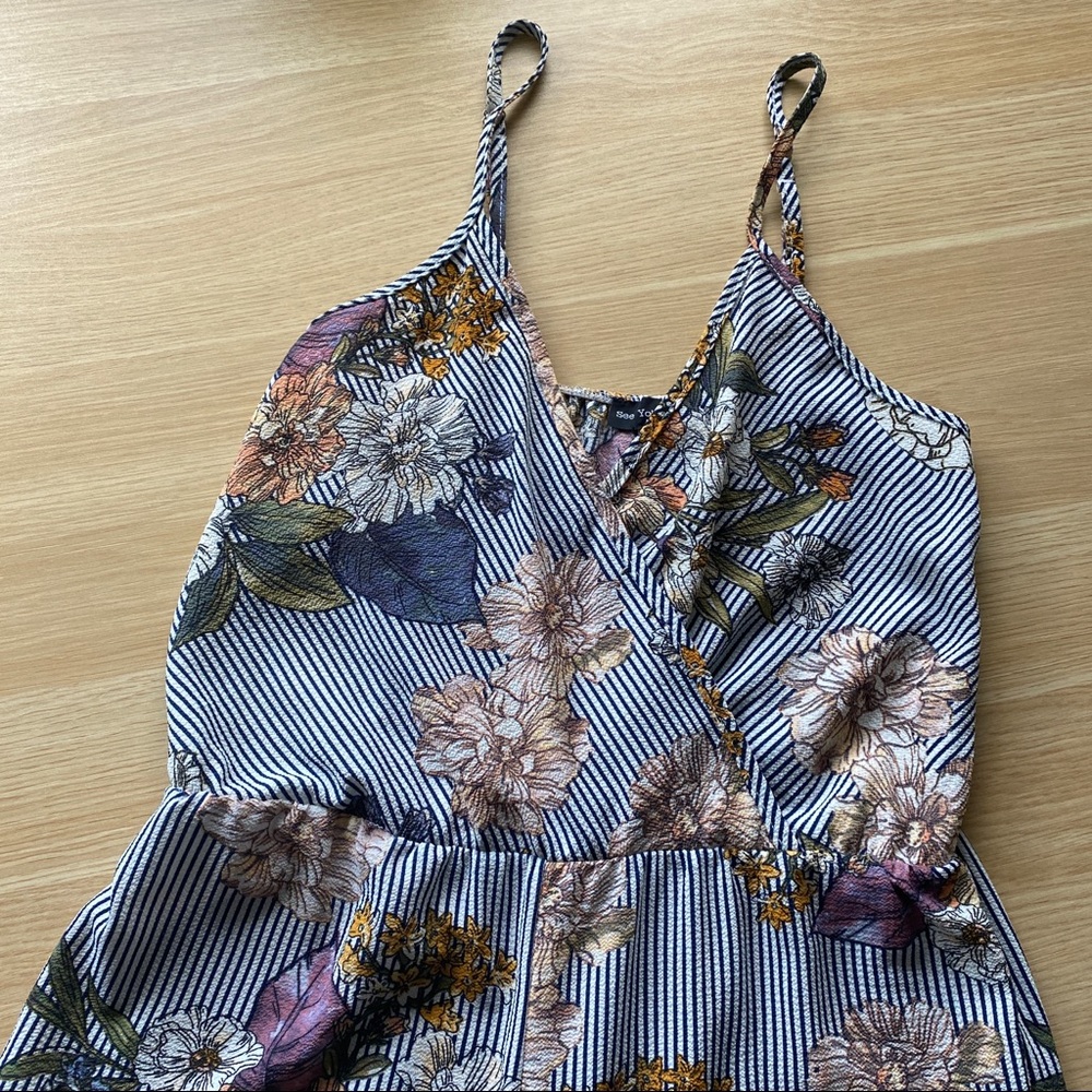 Floral & Stripe Jumpsuit